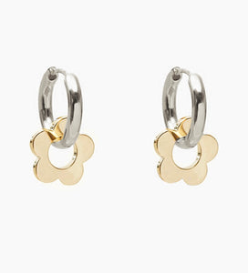 Jewellery - Silver Hoops with gold flower