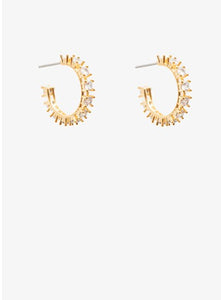 Jewellery - Rhinestone Hoop - earring gold
