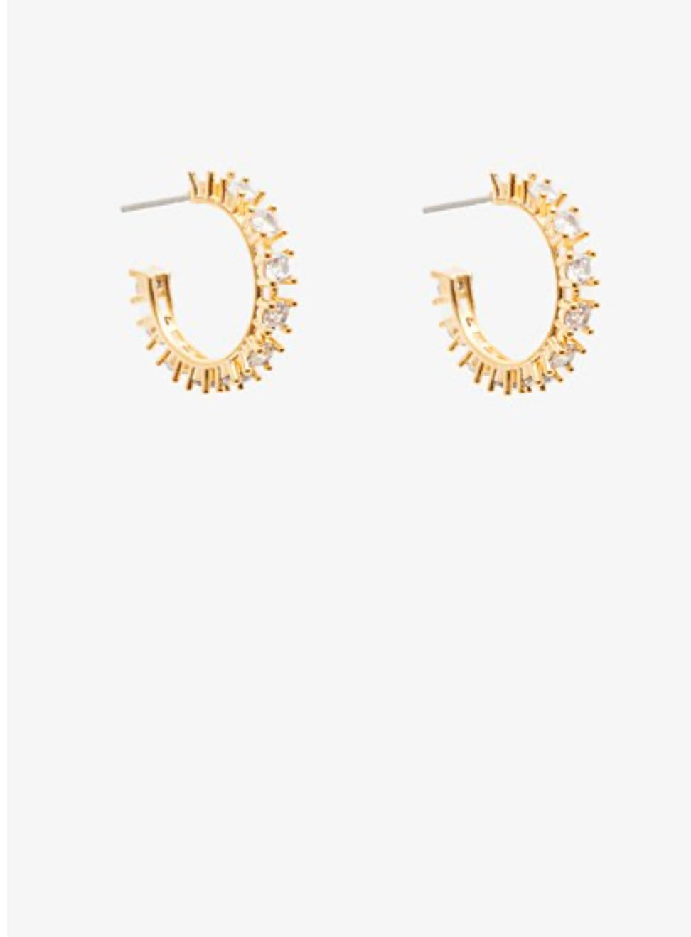 Jewellery - Rhinestone Hoop - earring gold