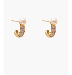 jewellery - Pearl & diamante hoop